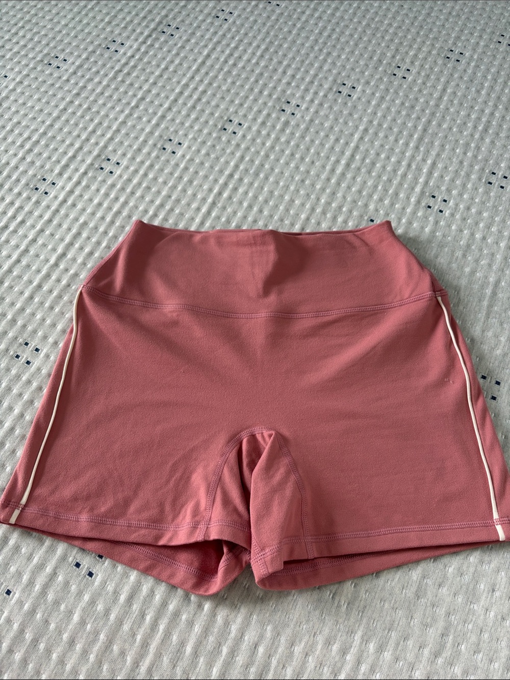 High-Rise Set Active Pink Bike Shorts with Side Trim